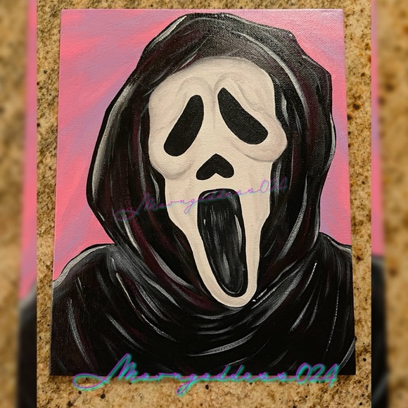 ✨💖Original Pastel Painting of Ghostface From The Movie Scream💖✨ - Picture 1 of 2
